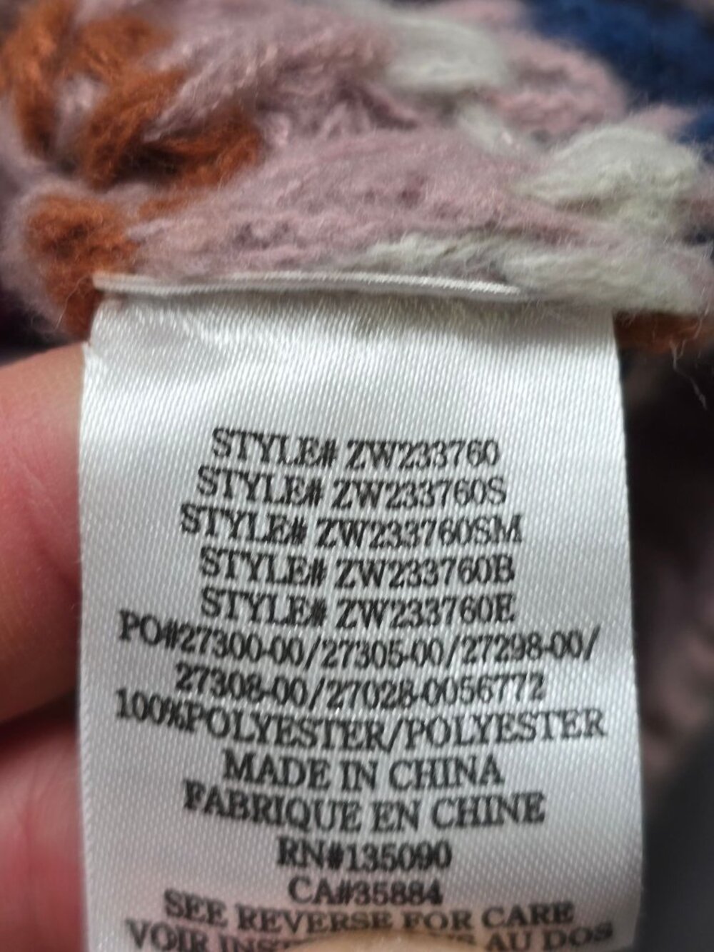 Z Supply Large Striped Sweater Pink Multi Color Knit Textured - Picture 3 of 4